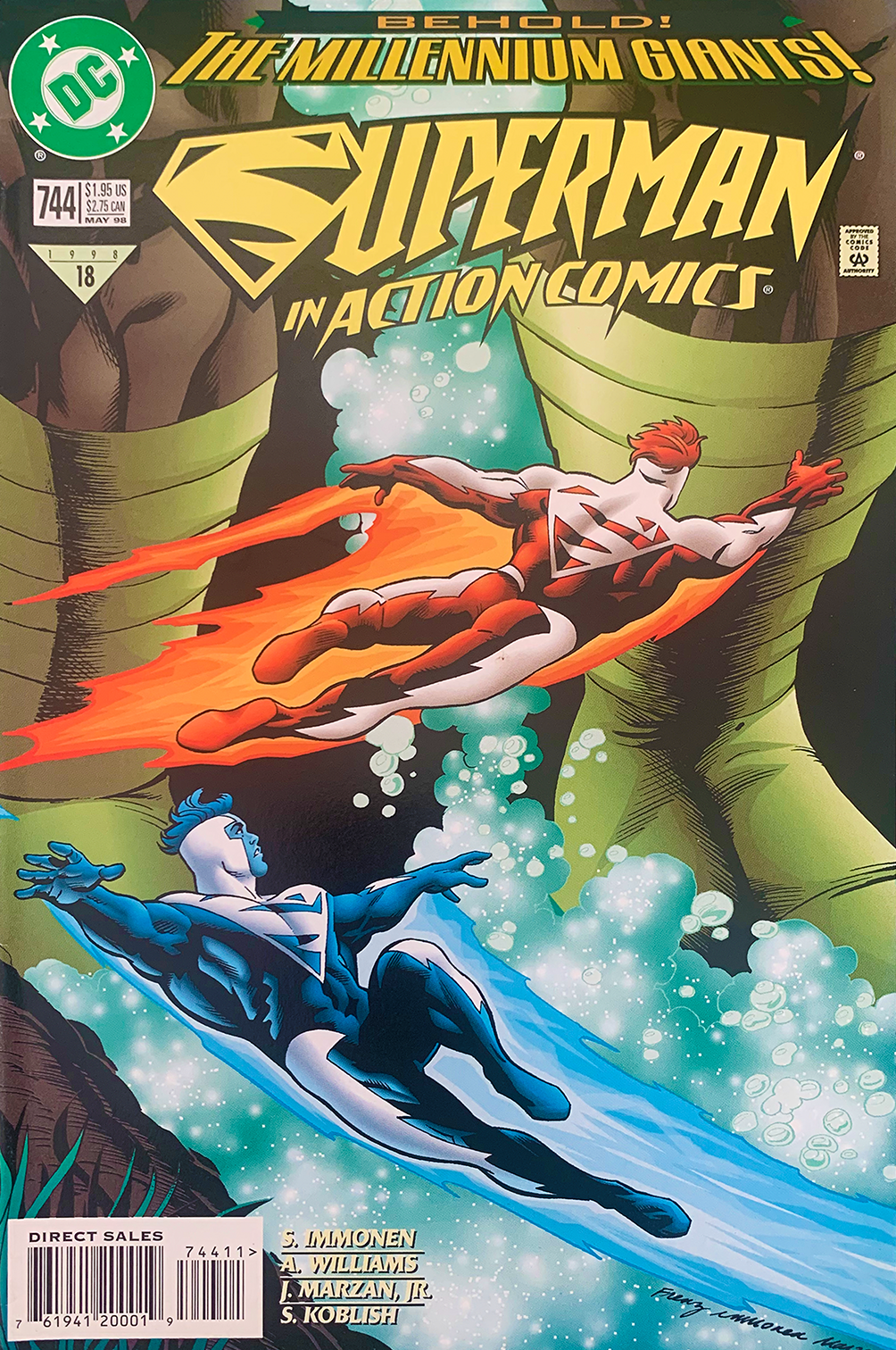 Signed SUPERMAN ACTION COMICS issue no744