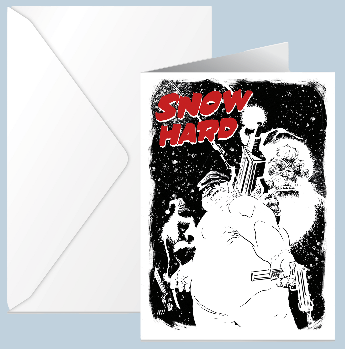 Snow Hard Christmas Card