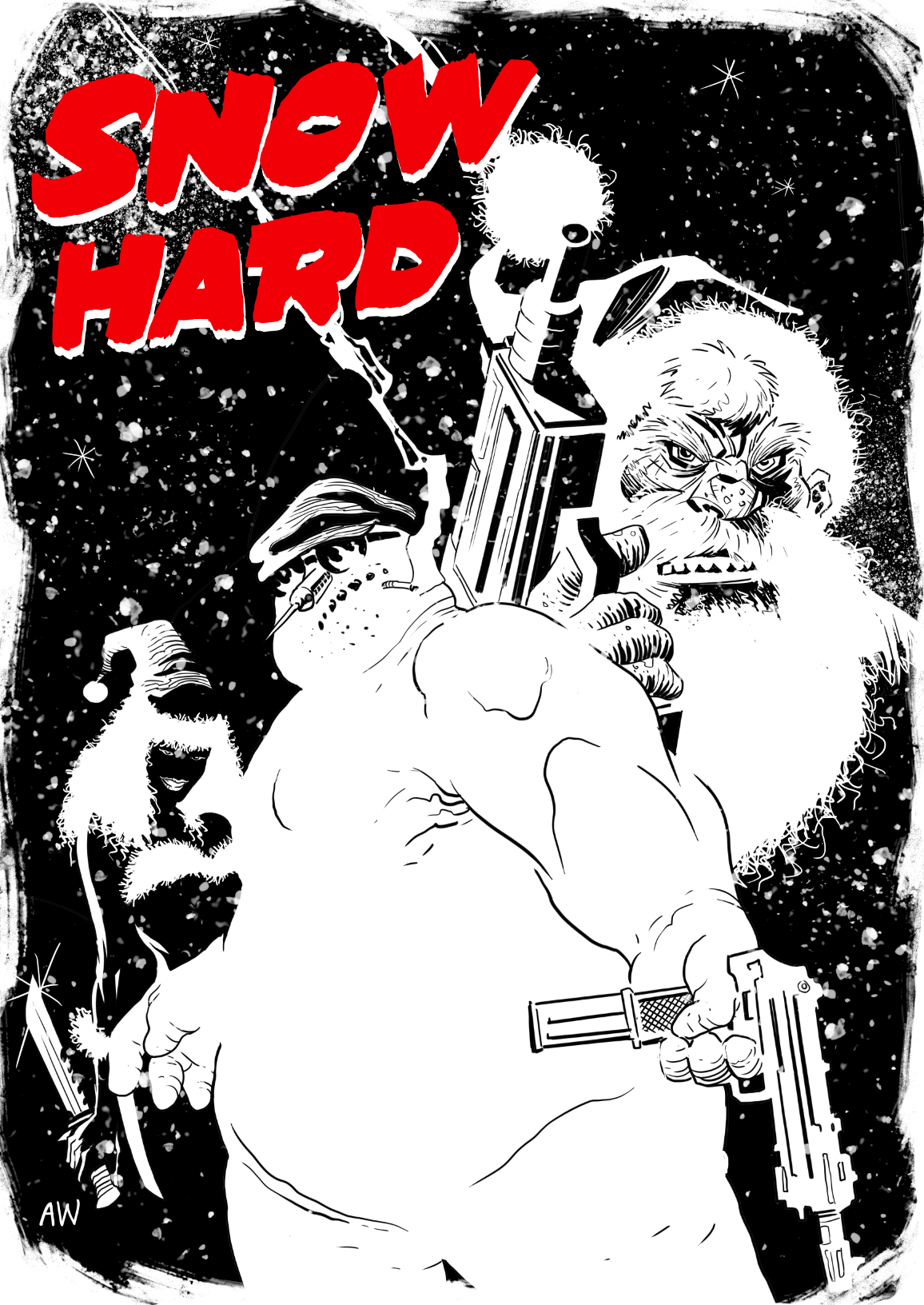 Snow Hard Christmas Card